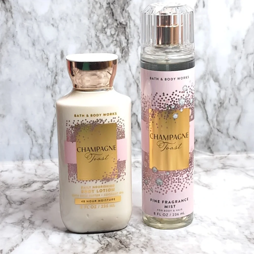 Bath‎ & Body Works Set of 2 Champagne Toast Fine Fragrance Mist & Body Lotion